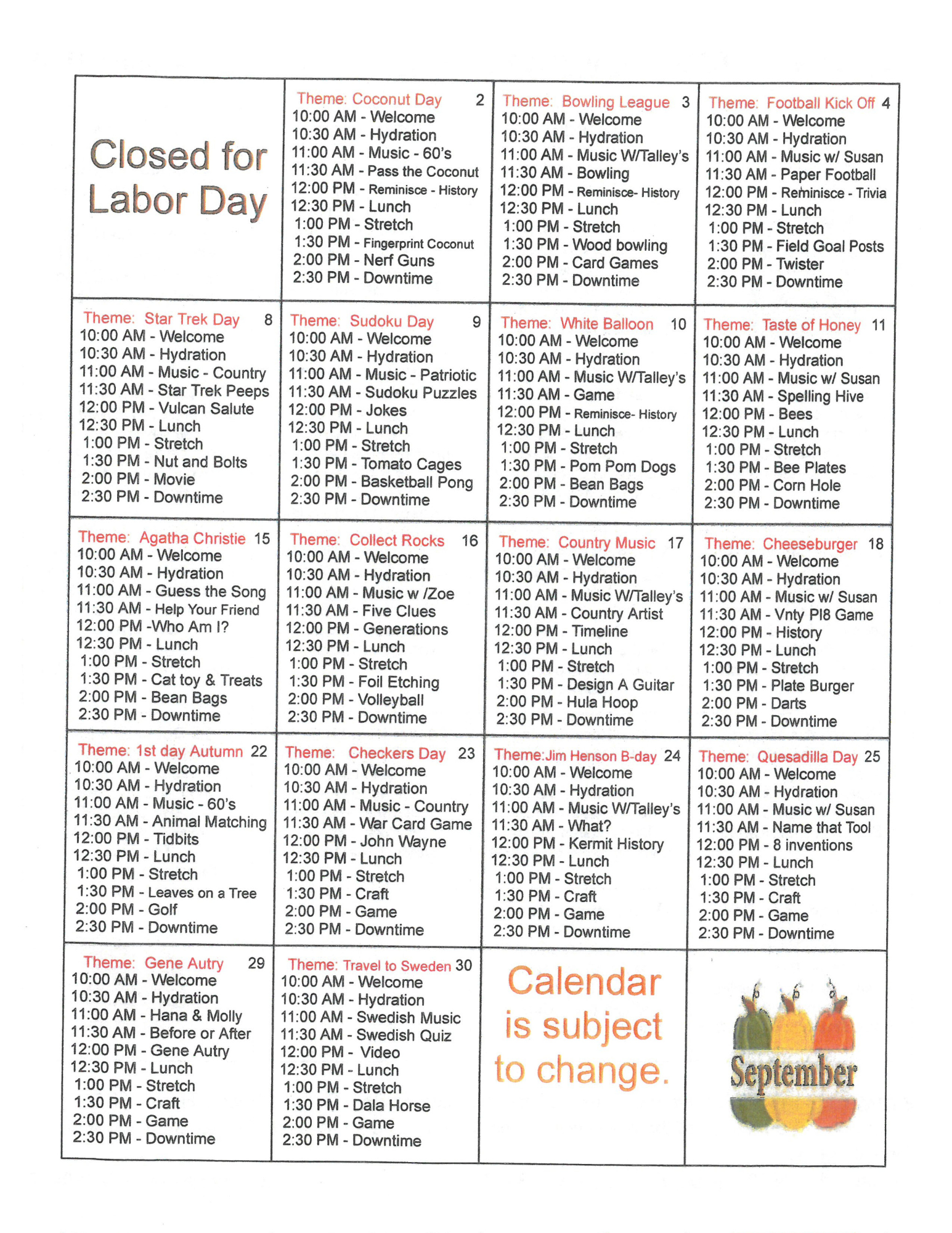 July Calendar